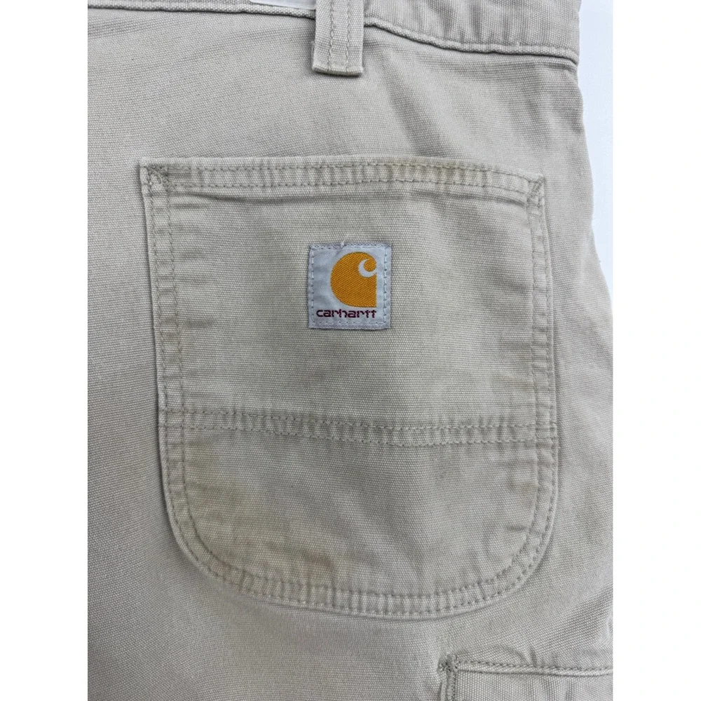 Carhartt Mens Relaxed Fit Canvas Work Shorts Khaki Tan 102514-232 Size 33
